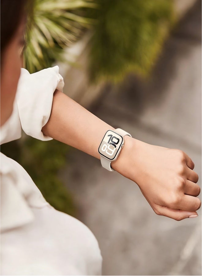 2 Pack Tempered Glass Case Compatible for Apple Watch Series 11  Series 10 46mm, Hard PC Screen Protector Overall Protection Scratch-Resistant Cover for iWatch, 1 Rose Gold + 1 Transparent - Image 2